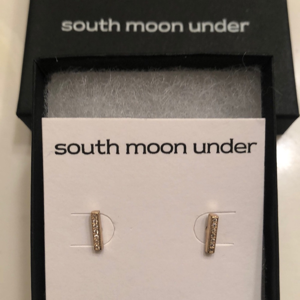 Gold Rhinestone Stud Earrings